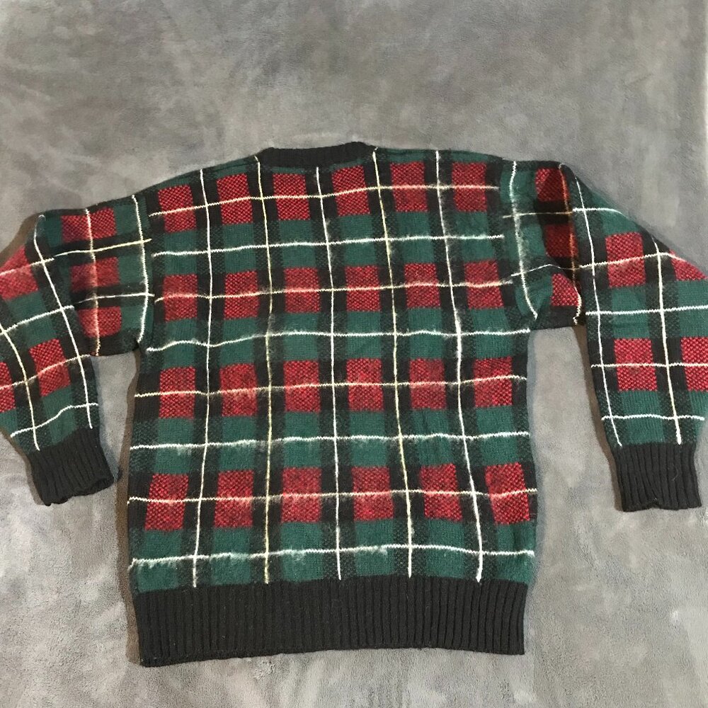 Vintage Jos. A. Bank men's plaid sweater 100% shetland wool Medium - swtr025.2
